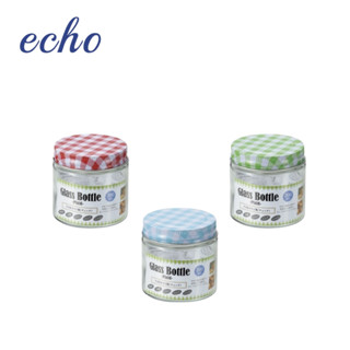 【HIYASU日安】ECHO 格紋玻璃瓶｜格紋設計 手提握把 飲料瓶 隨身杯