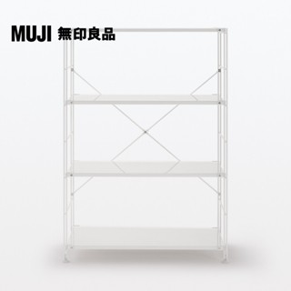 【MUJI 無印良品】SUS鋼製層架組/亮面淺灰/寬/中(大型傢俱配送)