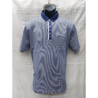 <<皮爾卡登pierre cardin>>混紡藍直條紋短袖POLO衫