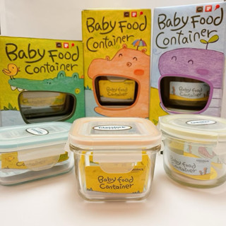 Glasslock YumYum強化玻璃副食品保鮮盒210ml嬰兒食品微波便當盒 收納盒 防水盒9個