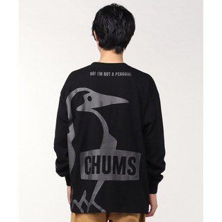 CHUMS 男女 Oversized Big Booby Brushed 長袖T恤 黑色-CH012455K001