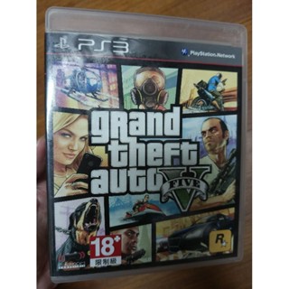 PS3 俠盜獵車手 GTA5 罪惡都市 含說明書地圖 中文版 可以遊玩