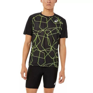 Asics [2091A523-001] 男 T恤 短袖上衣 運動 田徑 輕量 透氣 亞洲版型 亞瑟士 黑 螢黃