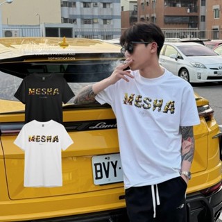 現貨｜MESHA - M小兵黑/白短袖t恤情侶衣男女款精品男短t女裝男裝品牌素T棉質