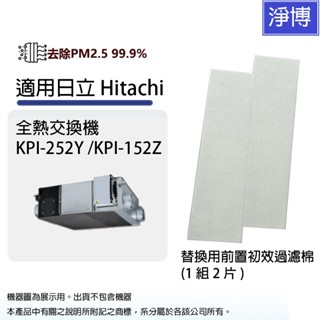 2入組-適用Hitachi日立KPI-252Y KPI-152Z全熱交換機/空氣過濾箱/新風機前置過濾棉/初效濾網