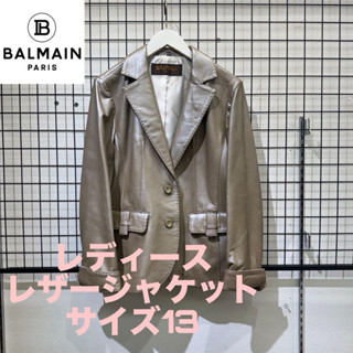 女款BALMAIN PARIS 小羊皮西裝夾克 皮衣外套