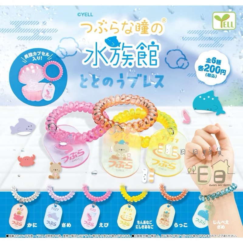 【日日好貨店】現貨 扭蛋 YELL 圓眼水族館捲線手環 全6款｜海洋動物 花園鰻 蝦子 鯨鯊 鯊魚 螃蟹 海獺