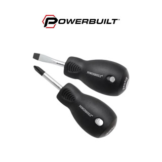 【寶力優工具】Powerbuilt 極短螺絲起子 一字/十字短版螺絲起子 SVCM材質 磁性頭部螺絲起子 螺絲起子