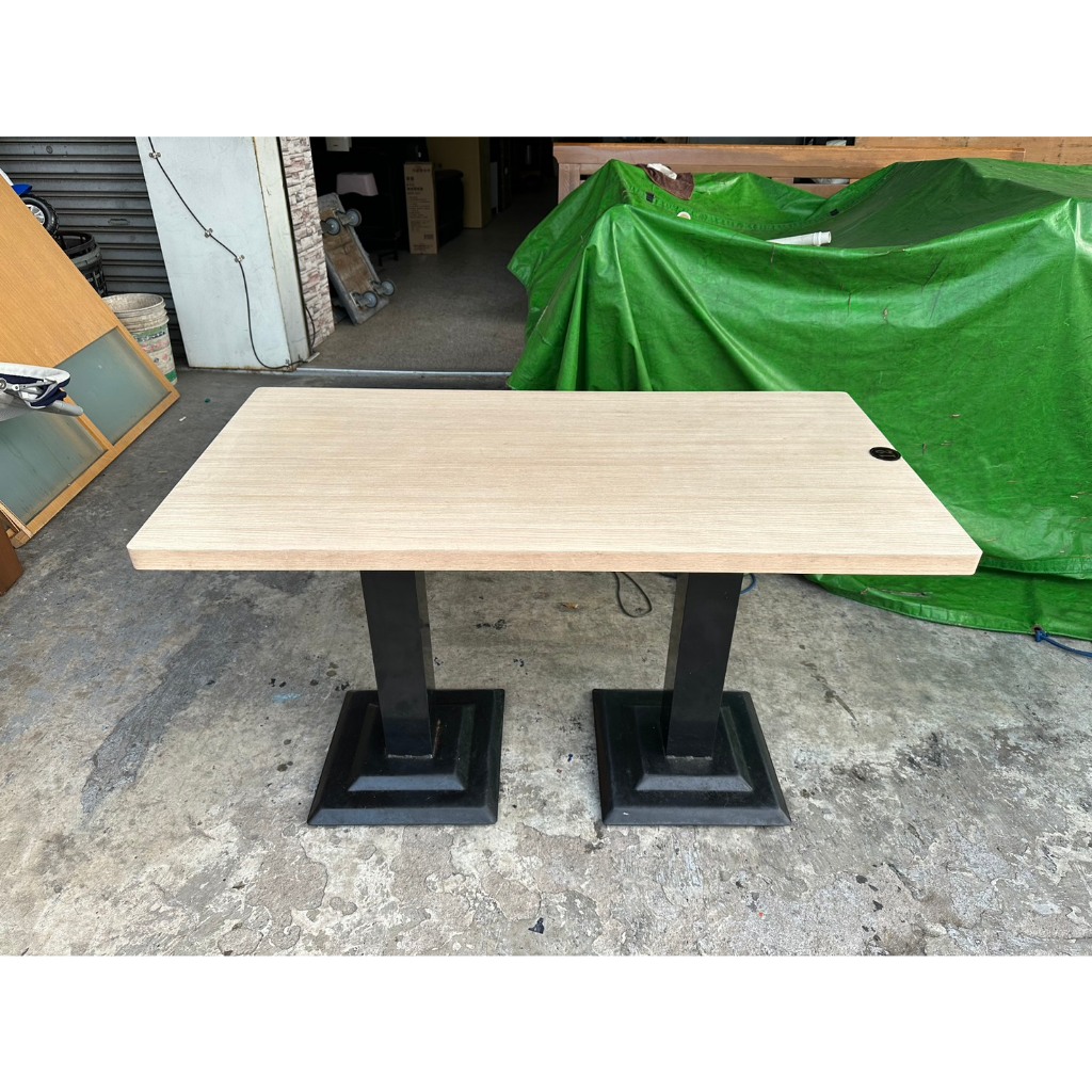香榭二手家具*白橡木鐵腳2x4尺 簡餐桌-長方桌-餐桌-飯桌-休閒桌-洽談桌-會客桌-餐廳桌-咖啡桌-早餐店桌-工作桌