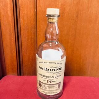 The Balvenie百富14年加勒比海蘭姆桶威士忌空酒瓶(700ml)/多用途玻璃空瓶/空洋酒瓶/裝飾/酒瓶