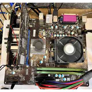 售二手 微星 MS-7597(NF725GM-P43)/DDR3主機板(+擋板)+ AMD X3 450 CPU+散熱器