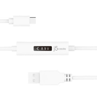 JUCP13 Type-A to USB-C 2.0充電傳輸線內嵌OLED動態螢幕顯示1.2米
