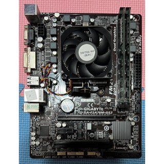 技嘉GA-F2A78M-DS2二手主機板附AMD Athlon X4 740+8G記憶體+AX6450 2GBK3顯示卡
