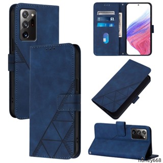 商務立體壓紋翻蓋皮套適用三星Note20ultra手機殼錢包note20保護套note10plus 9 8保護殼支架插卡