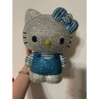 閃亮亮手工貼鑽海軍風Hello Kitty存錢筒（大-站姿）