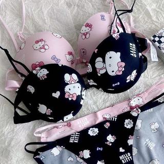 Kitty內衣🎀 日系前扣甜美可愛小胸聚攏掛脖內衣女性感顯大純慾少女上託文胸罩 性格內衣 可愛內衣 胸罩