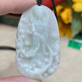 (附證書)天然翡翠A貨 觀音，淨水觀音 觀音菩薩.觀世音菩薩緬甸玉玉墜 項鍊