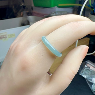J083天然A貨翡翠指環 緬甸料翡翠戒指💍 純天然精品翡翠 玉石跑環戒指💍