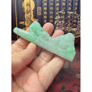 天然翡翠A貨-歡喜彌勒佛招財貔貅煙鬥 商品編號051402