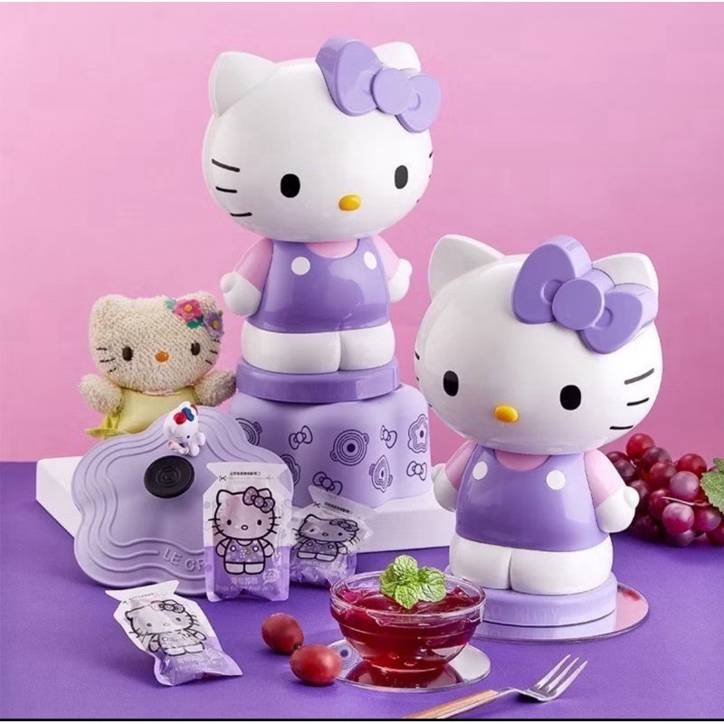 🌸現貨 三麗鷗 正版授權 Hello Kitty造型桶(高約23cm)(內附葡萄蒟蒻果凍265g)