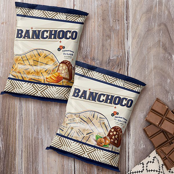 BANCHOCO 焦糖 榛果 綜合味 可可製品 1包 功克力 糖果 零食 不含人工色素【小三美日】DS026102 x