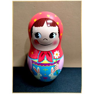 日本帶回PEKO早期正版絕版現貨-全新已拆封-不二家牛奶妹俄羅斯娃娃鐵罐/人形罐(小)-小白兔高約12公分