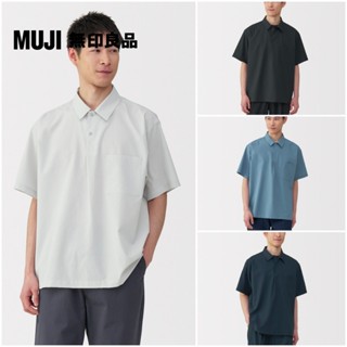 【MUJI 無印良品】男透氣短袖布帛POLO衫