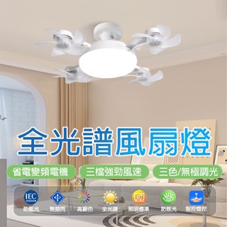 【LADUTA 拉布塔】簡約風扇 燈 e27螺口 風扇吊 燈 臥室靜音 遙控吊扇 燈 護眼節能