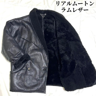 LambSkin 小羊皮毛一體排扣翻領夾克 外套夾克 皮衣