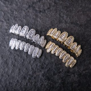 BAGUETTE & ROUND CUT ICED GRILLZ 嘻哈配件 嘻哈飾品 飾品 饒舌歌手 嘻哈 饒舌 街頭