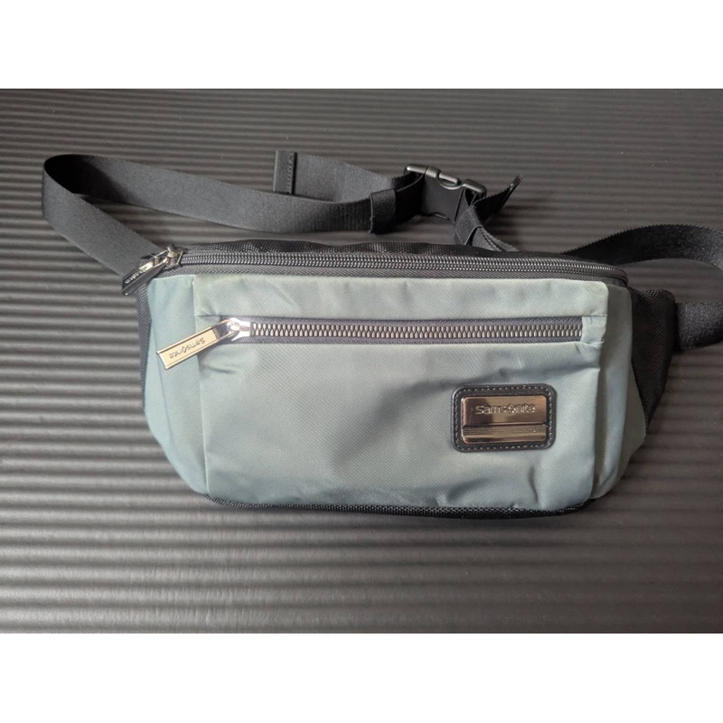 Samsonite 腰包 灰色腰包 新秀麗 包包 男用包 女用包 小包包 簡易小包