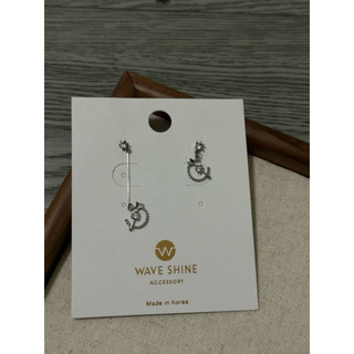 Wave Shine 擄獲真心垂墜耳環 星河銀 銅/水鑽