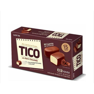 樂天LOTTE Tico可可脆皮香草雪糕（黑巧克力/原味/抹茶） （1盒15顆）