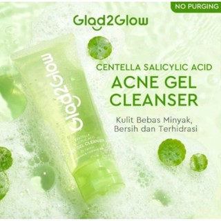Glad2Glow Acne Gel Cleanser/Centela Salicylic Acid/Jerawat