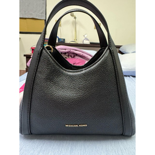 Michael kors 菜籃包 專櫃正品 黑色真皮 mk包包
