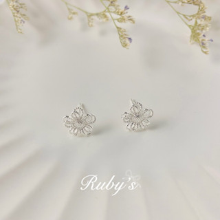 Ruby‘s雛菊花朵鏤空耳環 花朵耳釘 S925純銀 小花耳環 韓系小清新 氣質甜美耳飾 XY27