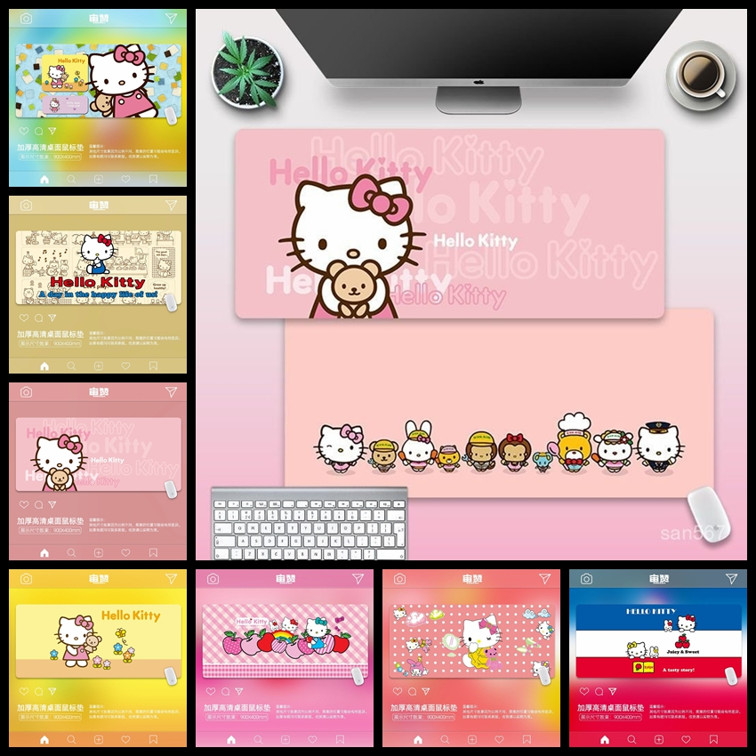 可愛少女凱蒂貓kitty滑鼠墊加大 鼠標墊 辦公桌墊 防滑 防水桌墊 鎖邊 電腦桌墊 滑鼠桌墊 鼠墊 桌墊滑鼠墊 滑鼠墊