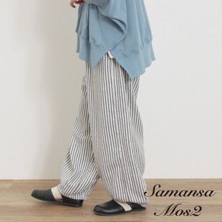 Samansa Mos2 寬鬆感鬆緊腰口袋設計長褲(0F000426310)