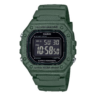 CASIO 卡西歐 W-218H-3BV 實用功能搶眼顯示時尚風格腕錶 綠 43.2mm