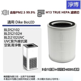 適用Dike BioLED BLDS2102 BLDS2102H BLD2102UVC空氣清淨機除臭活性碳HEPA濾網