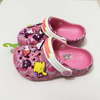 韓國代購【附發票】送鞋花 卡通 聯名三麗鷗Hello Kitty 洞洞鞋 兒童 洞洞鞋 拖鞋 涼鞋 女童鞋 沙灘鞋