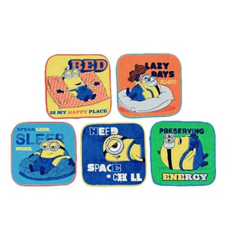 日本丸真 小小兵 純棉迷你小方巾五入組 睡覺時間 W15XL15cm