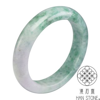 【漢石齋】天然翡翠A貨 手鐲玉鐲 春帶彩飄花種(手圍18.4/版寬14mm)