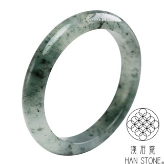 【漢石齋】天然水沫玉 手鐲玉鐲 冰種飄花(手圍18.6/版寬10.9mm)