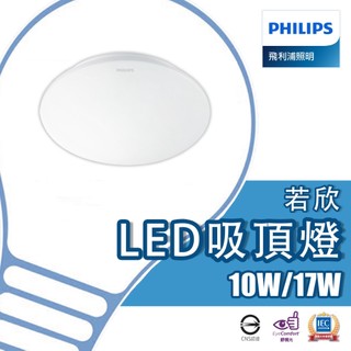 【PHILIPS 飛利浦】CL200 若欣 LED 吸頂燈 10W 17W 吸頂燈 陽台燈 無藍光 低頻閃 小房間 單色