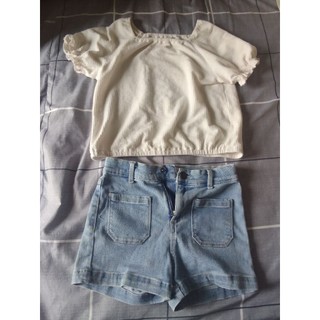 滿$399出貨 童裝 大童 女童 新加坡 Uniqlo cotton:ON 華夫格 鬆餅格 上衣 牛仔褲 短褲 褲子
