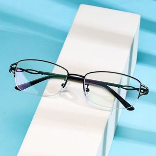 平光鏡 無度數眼鏡 新款鈦合金眼鏡框 女士超輕半框眼鏡架 抗藍光眼睛優雅