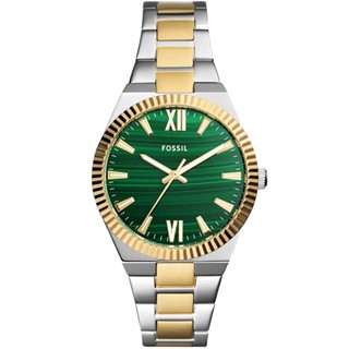 FOSSIL Scarlette 復古孔雀石手錶 女錶 送禮首選-38mm ES5334