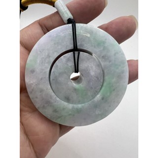 〔附證書〕天然翡翠-綠大平安扣同心圓吊飾。2~113