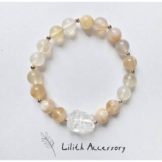 Lilith Accessory 櫻花瑪瑙 水晶 狐仙 九尾狐 純銀 天然水晶 白水晶 手鍊 手環 禮物